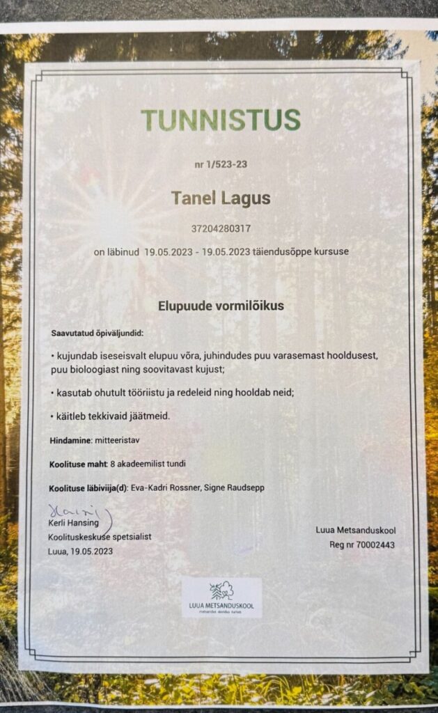 Tunnistus elupuude vormilõikus